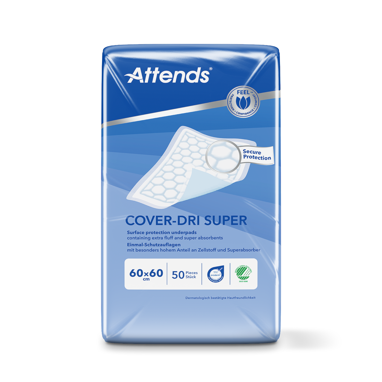 Hygienunderlägg Attends Cover-Dri Super 60 x 60cm / 50