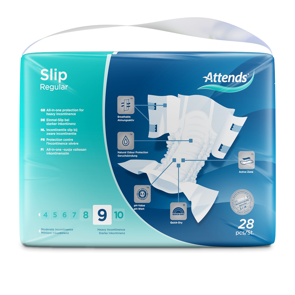 Inkontinensskydd Attends Slip Regular 9 L / 28