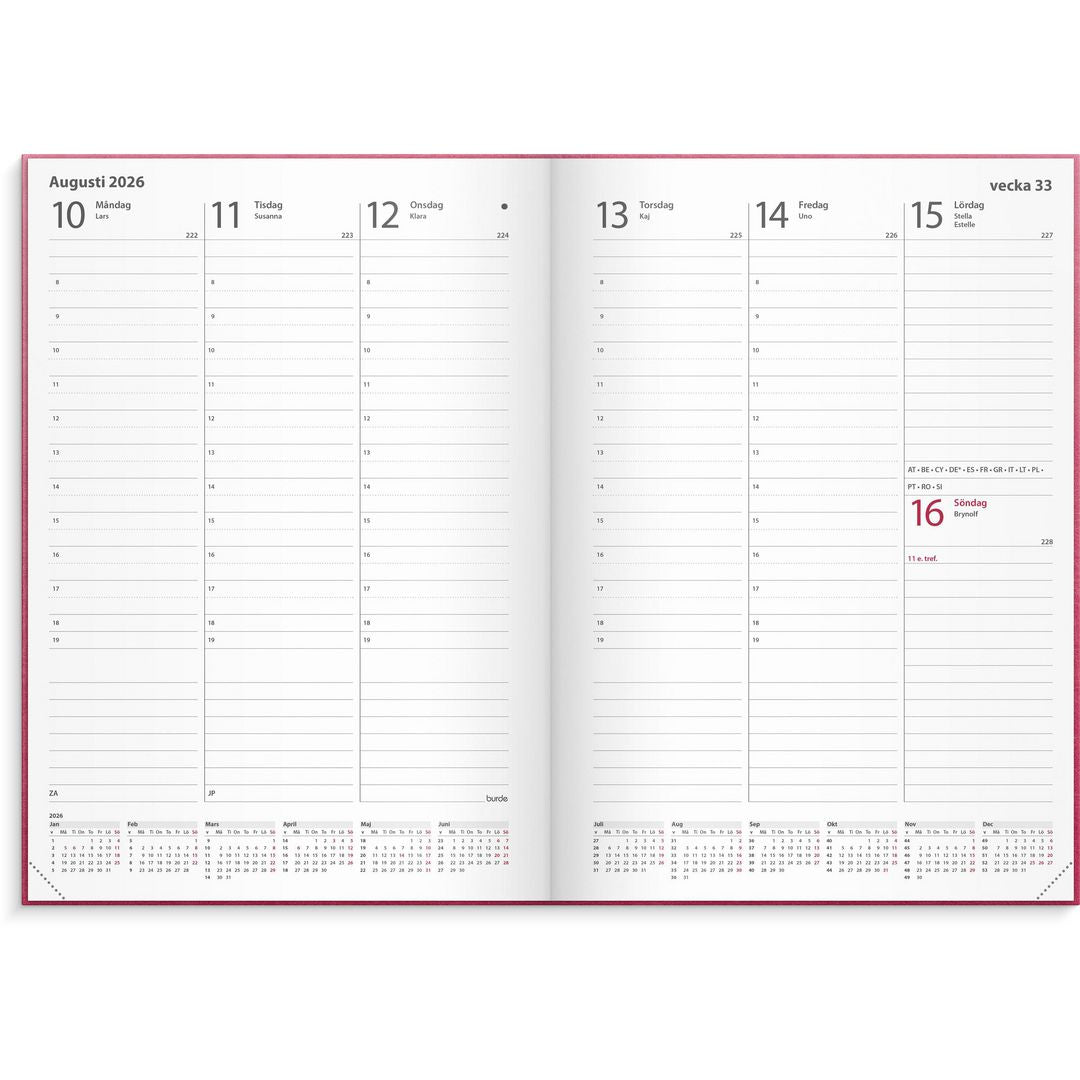 Burde Weekly Kalender Rosa A5 - 1179