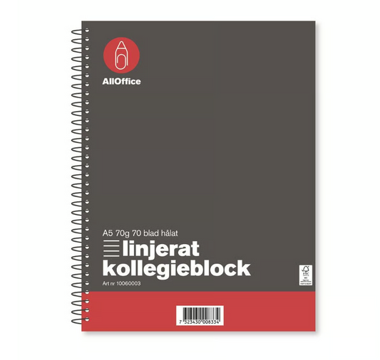 Kollegieblock A5 Linjerat / 5