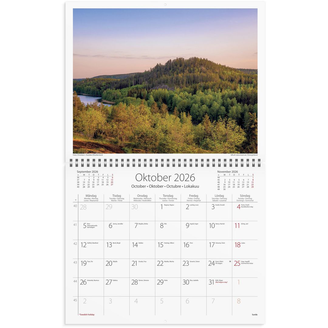 Väggkalender Sweden med kuvert - 1730