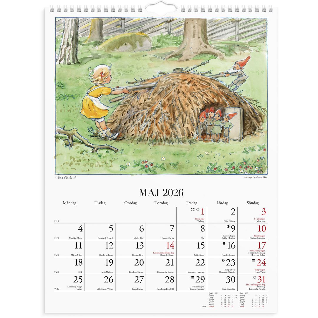 Väggkalender Elsa Beskow 2026