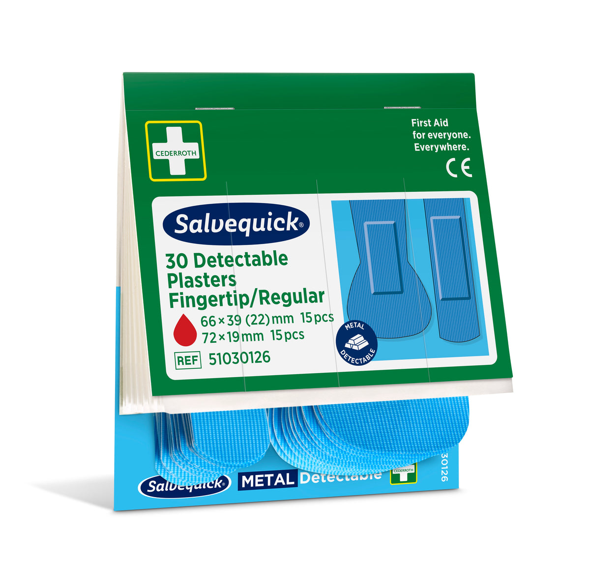 Salvequick Blå Detekterbare Plaster Fingertupp/Vanlig / 6