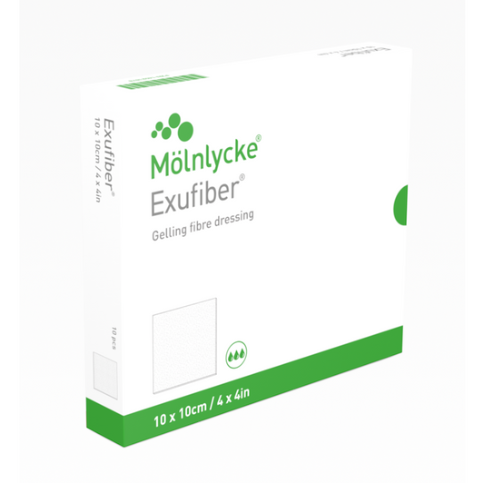 Exufiber Gelbildande Fiberförband 10 x 10cm / 10
