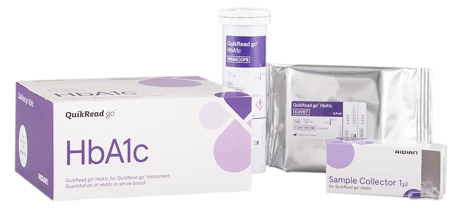 QuikRead go HbA1c kit med sample collector / 25