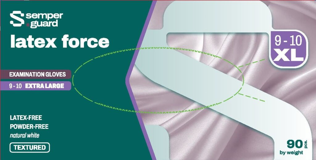 Latexhandske Semperguard Latex Force Vit XL / 90
