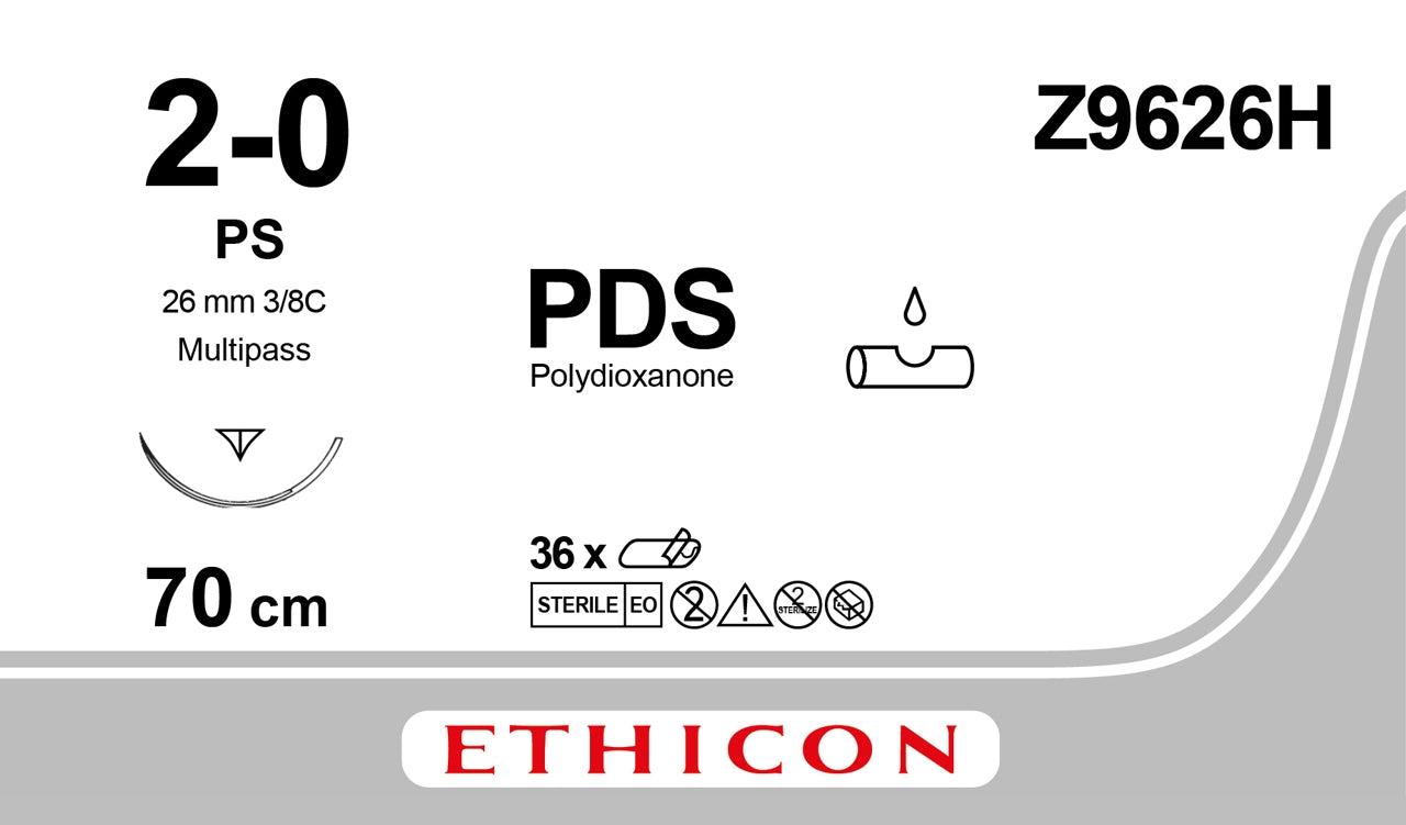 PDS II Sutur 2-0 PS 70cm Ofärgad / 36
