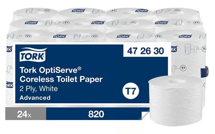 Toalettpapper Tork T7 Coreless Advanced 2-lg Vit 94,3m/ 24