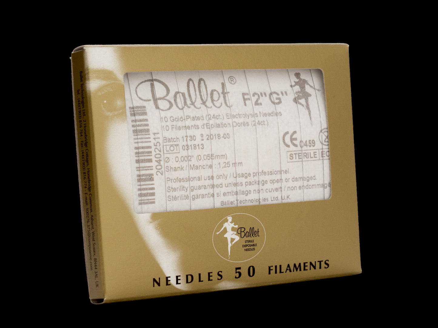 Epileringsnål Ballet Guld F-Skaft Storlek 2 / 50