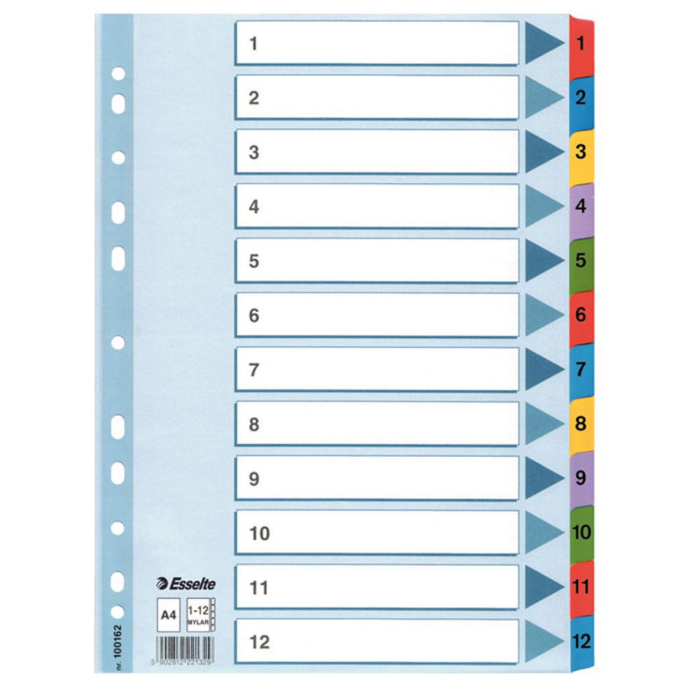 Register Esselte A4 1-12 Multifärgat