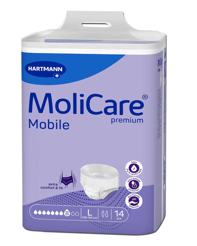 Inkontinensbeskyttelse MoliCare Premium Mobile 8 dråper L / 14