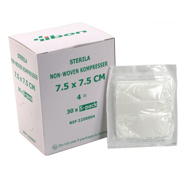 Kompress NonWoven 5-pack Steril 7,5 x 7,5cm 4-Lag / 150