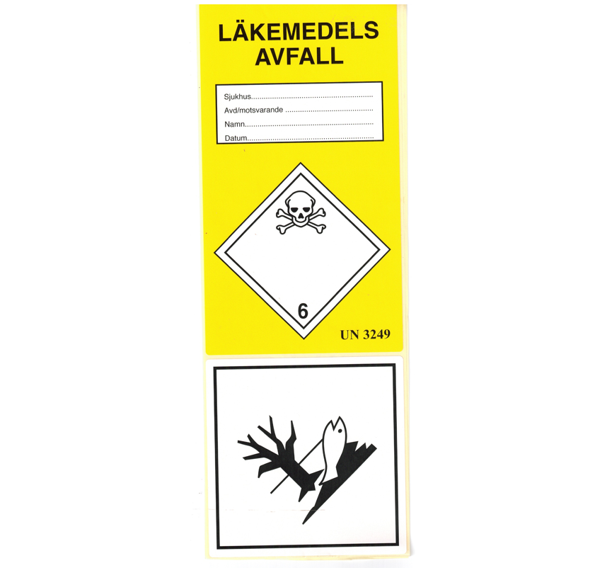 Etikett Läkemedelsavfall / 50