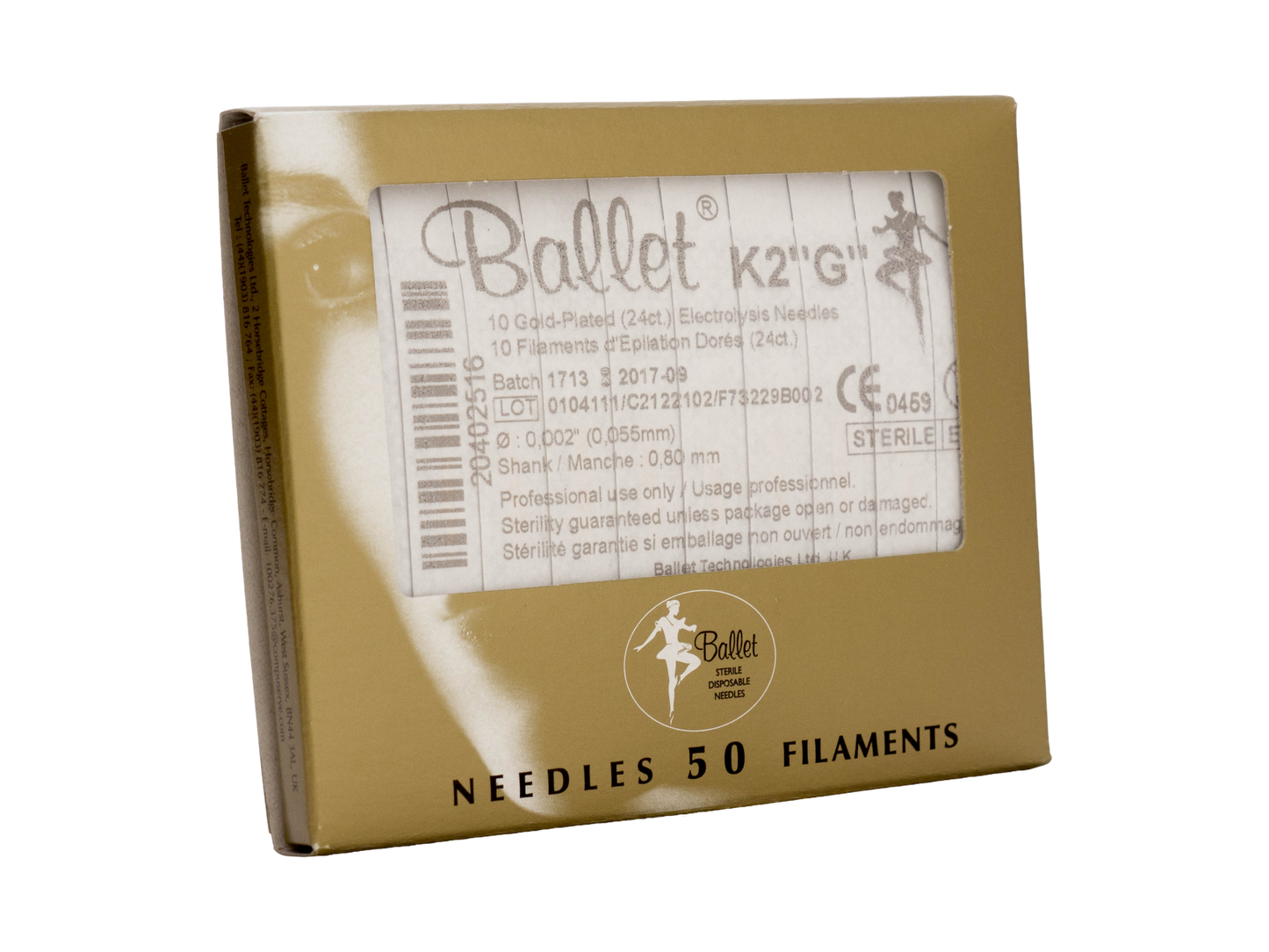 Epileringsnål Ballet Guld K-skaft Storlek 3 / 50