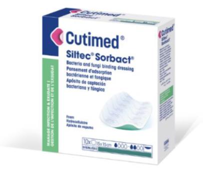 Cutimed Siltec Sorbact Foam Dressing 15 x 15cm / 10