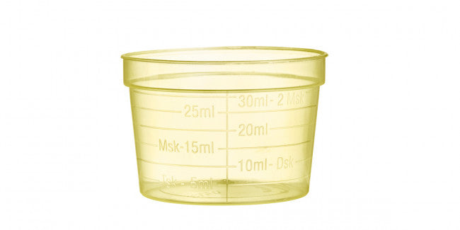 Medicinbägare Gul Bred 30ml / 50
