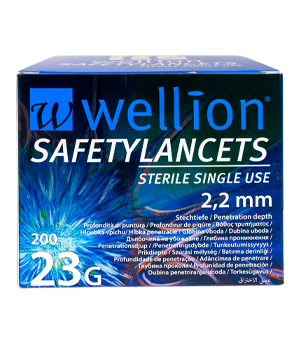Blodlansett Säkerhet Wellion 23G 2,2mm 30-70uL / 200