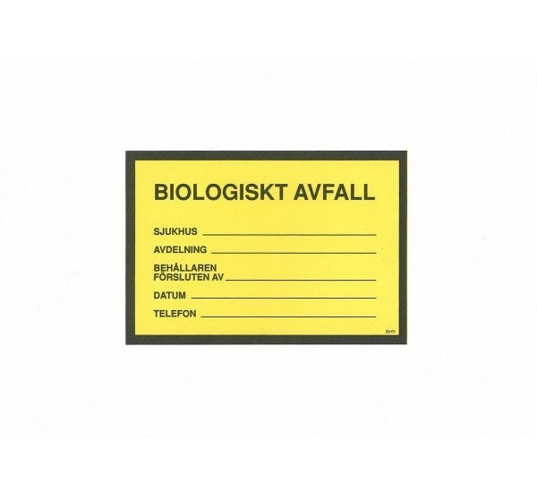 Etikett Biologiskt Avfall 105 x 152mm / 100