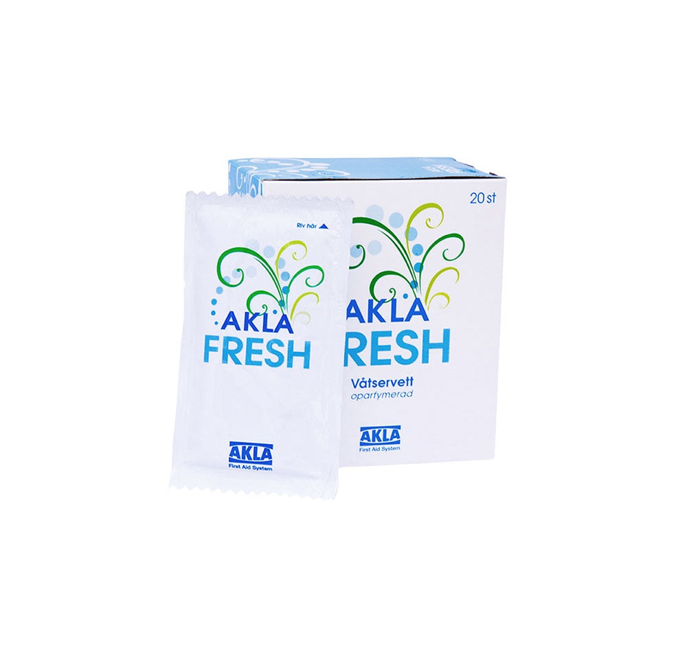 Aklafresh Oparfymerad Våtservett Enstycksförpackade / 20