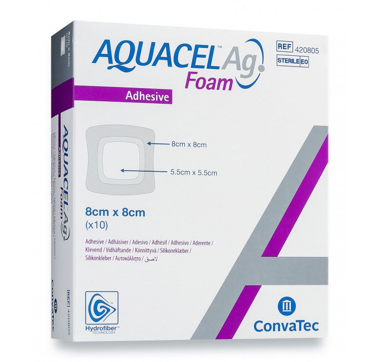 Aquacel AG Foam Vidhäftande 8 x 8cm / 10