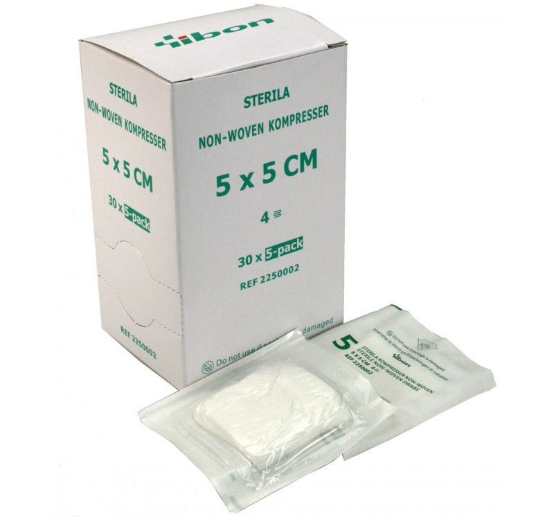 Kompress NonWoven 5-pack Steril 5 x 5cm 4-Lag / 150