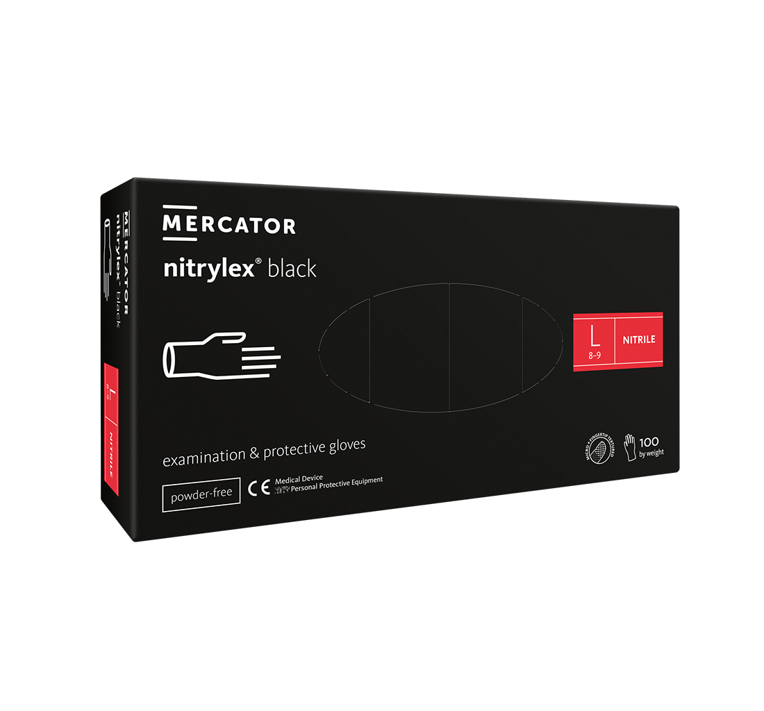 Nitrilhandske Svart PF Mercator Nitrylex L / 100