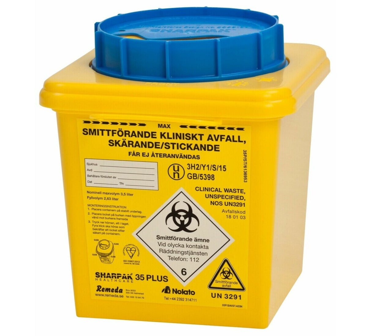 Riskavfallsburk Sharpak 35 Plus 3,5L