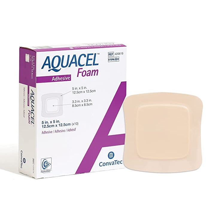 Aquacel Skum Selvklebende Silikonkant 12,5 x 12,5 cm / 10
