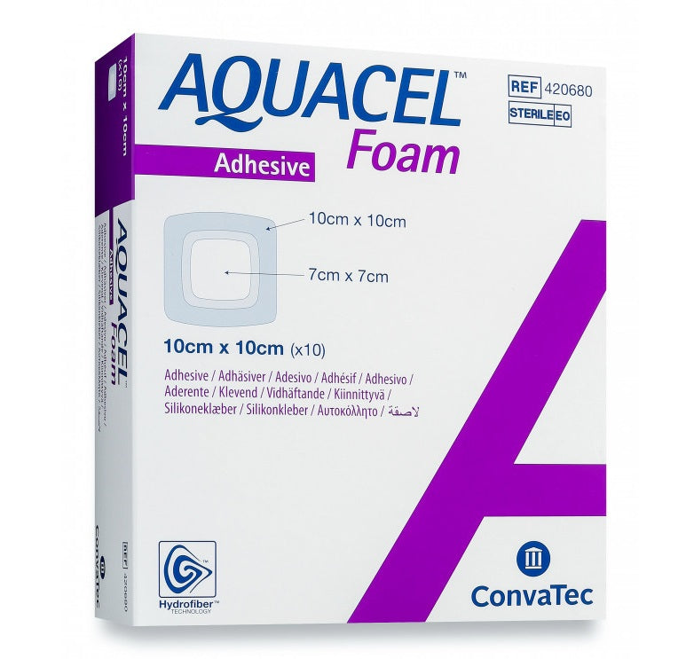 Aquacel Skum Selvklebende Silikonkant 10 x 10 cm / 10