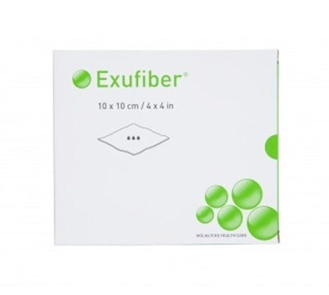 Exufiber geldannende fiberbandasje 4,5 x 20 cm / 10