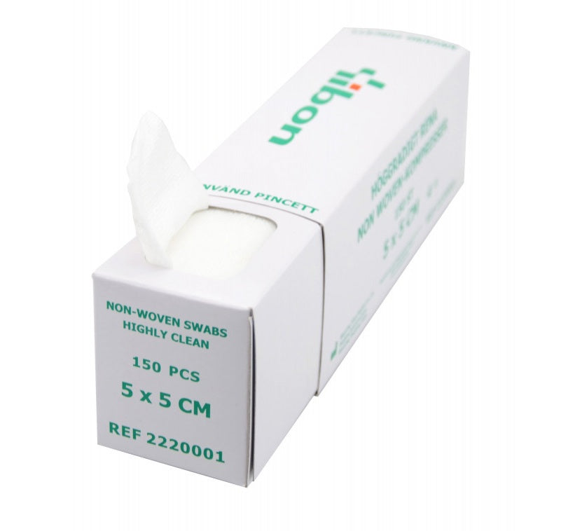 Kompress NonWoven 5 x 5cm 4-Lag Dispenserbox / 150