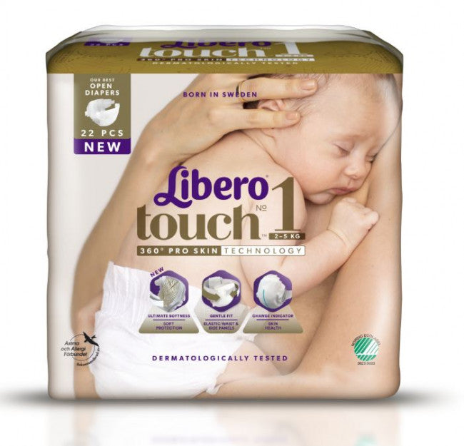 Libero Blöja Touch Storlek 1 2-5kg / 22