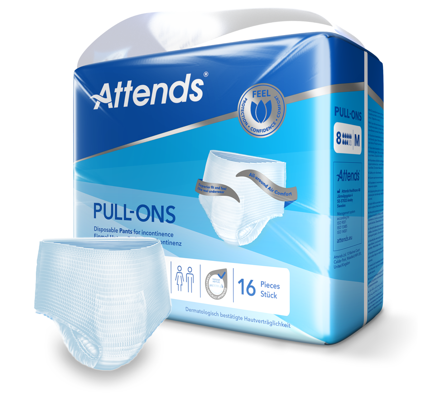 Inkontinensskydd Attends Pull-Ons 8 M / 16