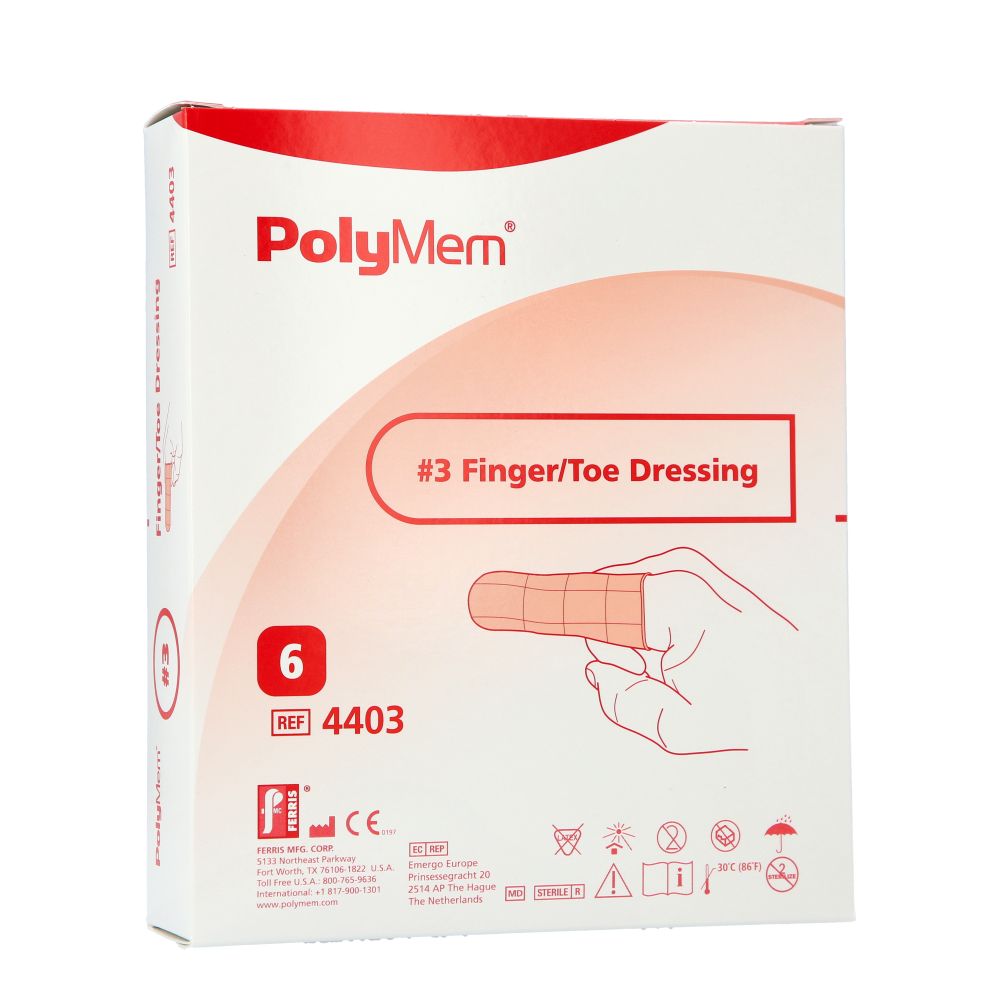 PolyMem Finger/Tå Förband L 4,5 x 8cm / 6