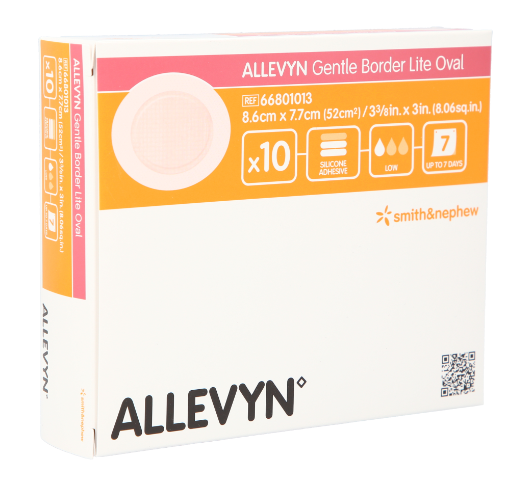 Allevyn Gentle Border Lite Oval 8,6 x 7,7cm / 10