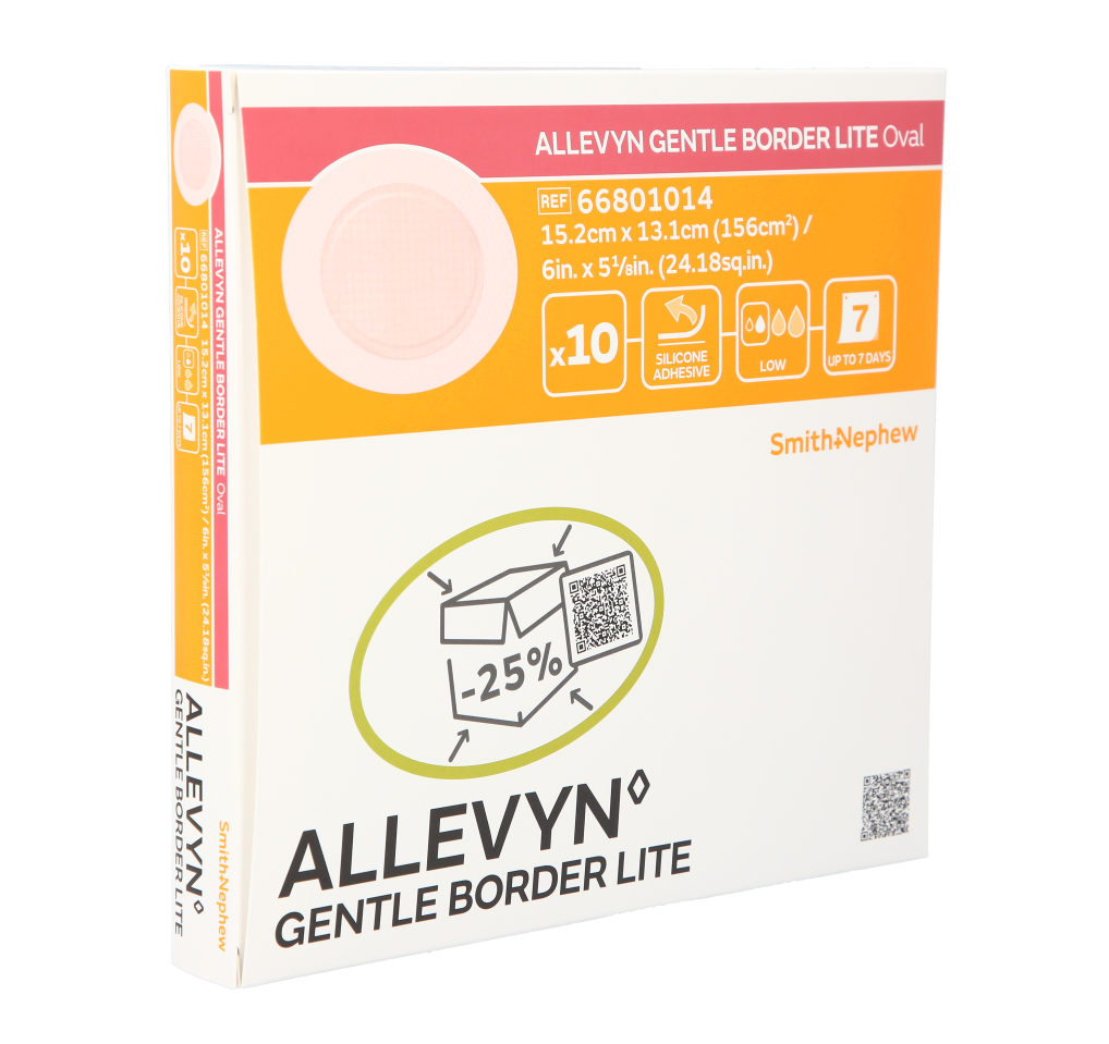 Allevyn Gentle Border Lite Oval 13,1 x 15,2cm / 10