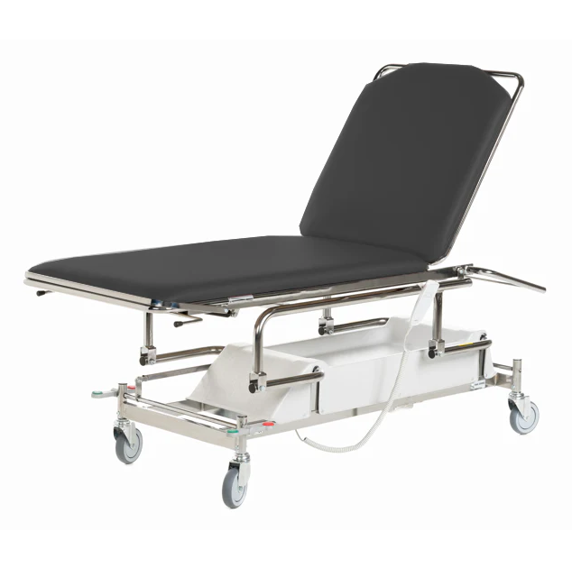 Undersökningsbrits 2-delad Elektrisk Centrallåsta hjul 70cm