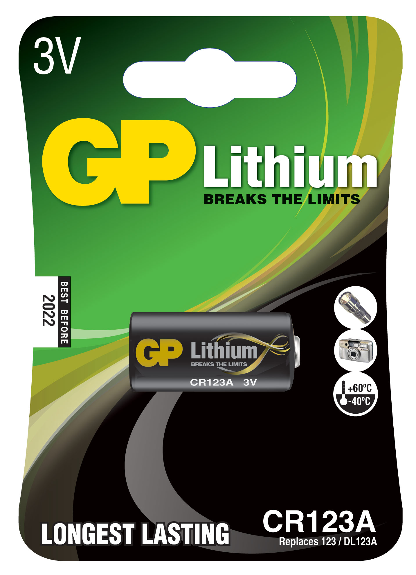Batteri GP Lithium CR123A 3V