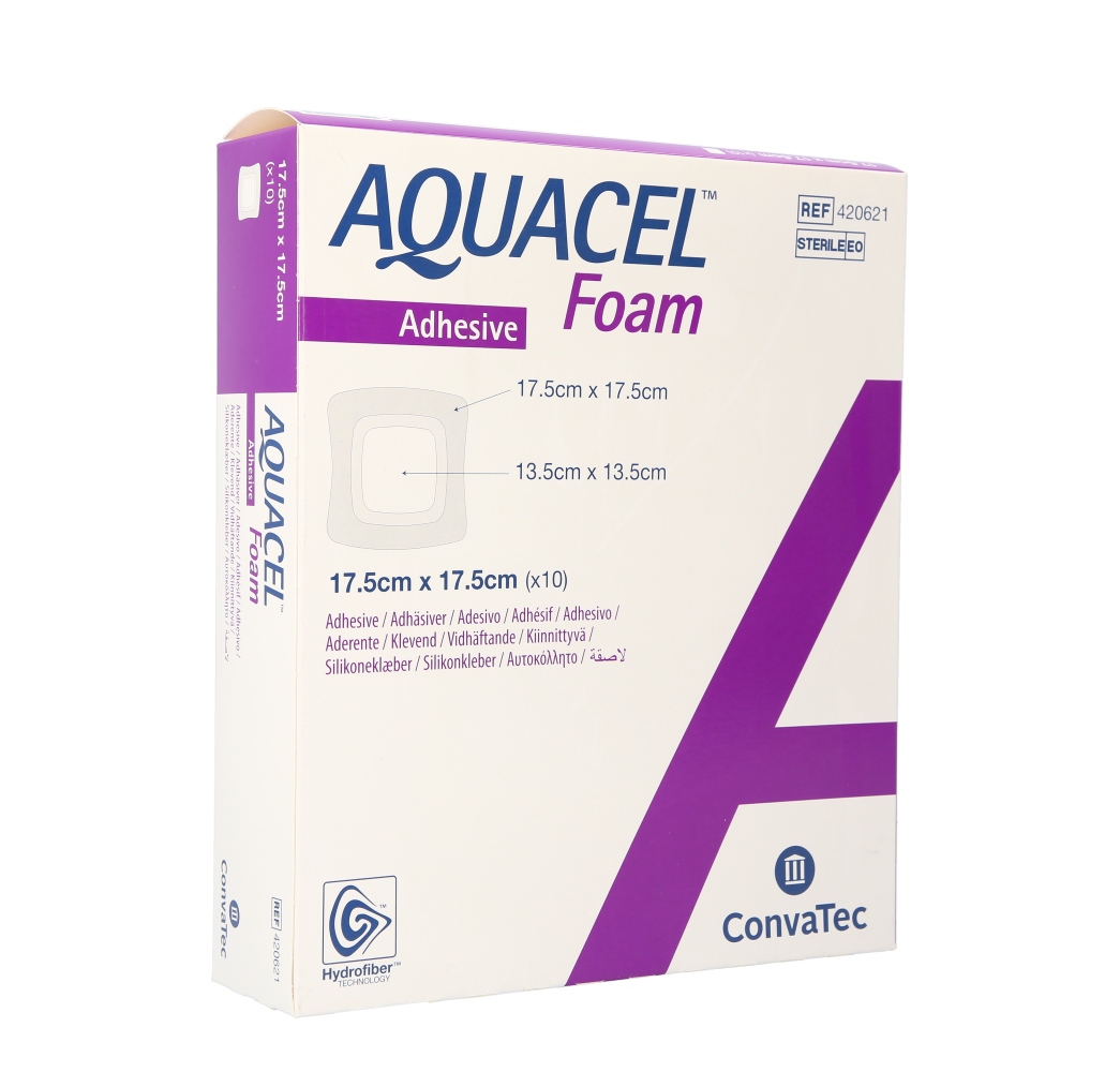 Aquacel Skum Selvklebende Silikonkant 17,5 x 17,5 cm / 10