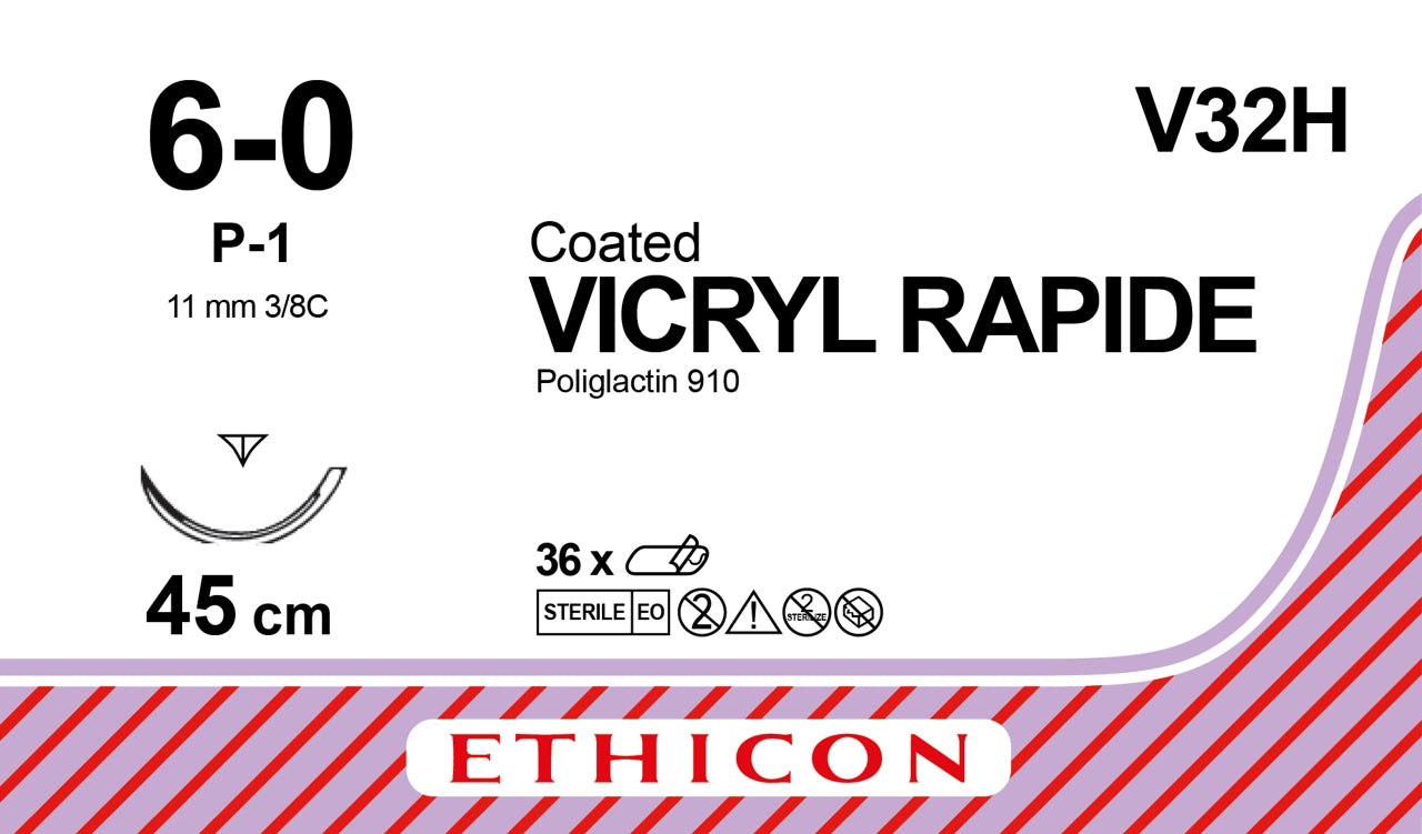 Vicryl Rapide Sutur 6-0 P-1 45cm Lila / 36