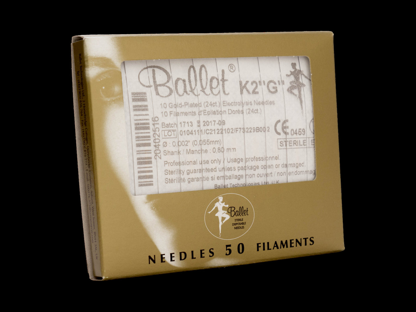 Epileringsnål Ballet Guld K-skaft Storlek 2 / 50