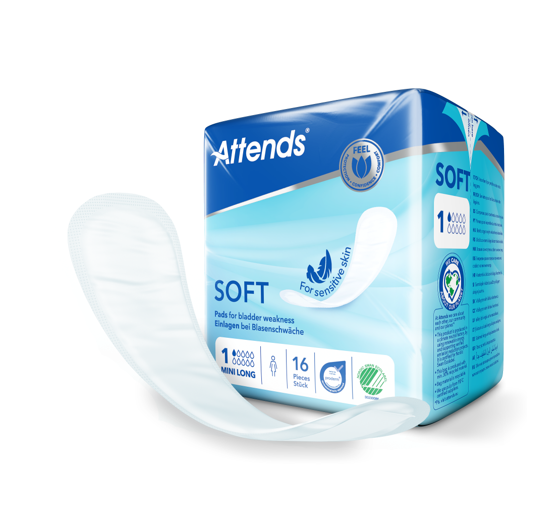 Inkontinensskydd Attends Soft 1 Mini Long / 16