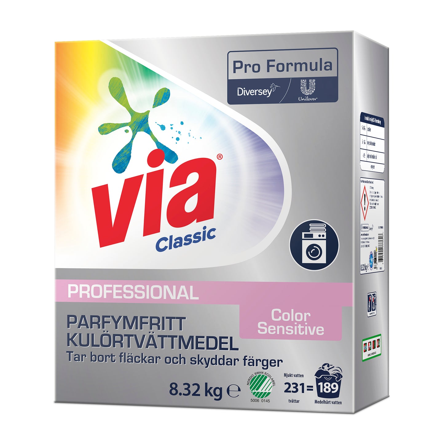 Tvättmedel Via Professional Color Sensitive 8,32kg