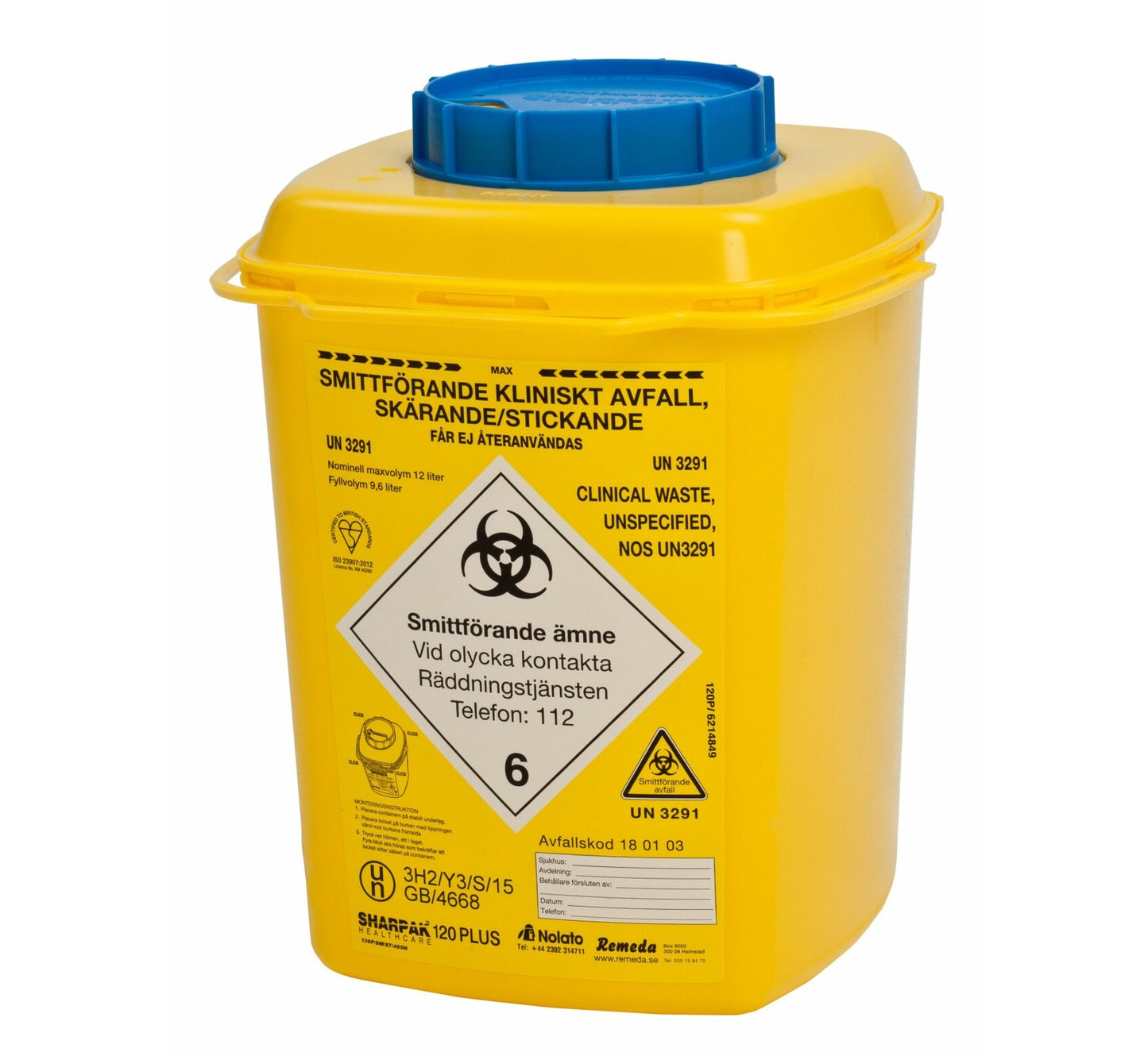 Riskavfallsburk Sharpak 120 Plus 12L