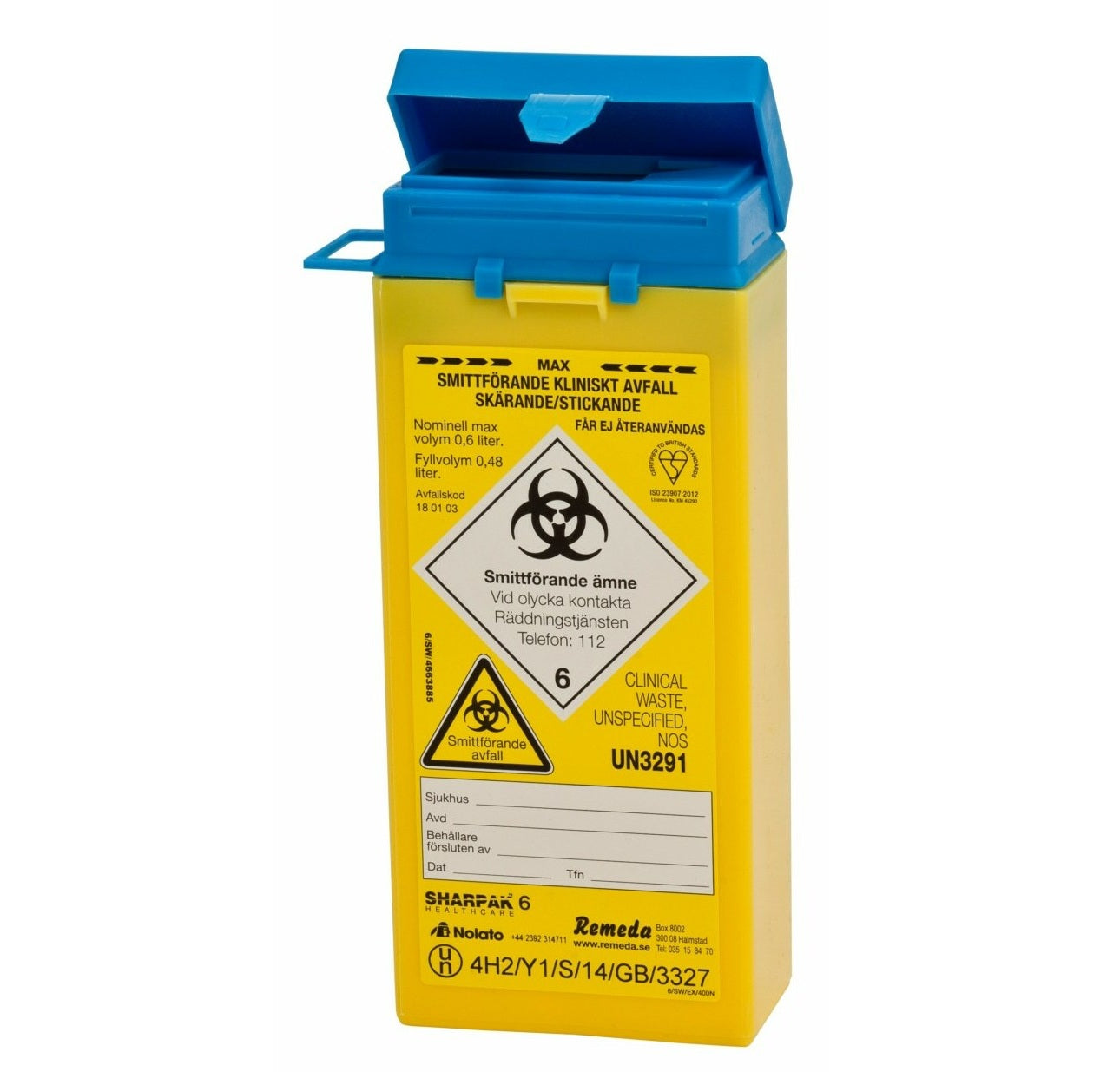 Riskavfallsburk Sharpak 6 0,60L