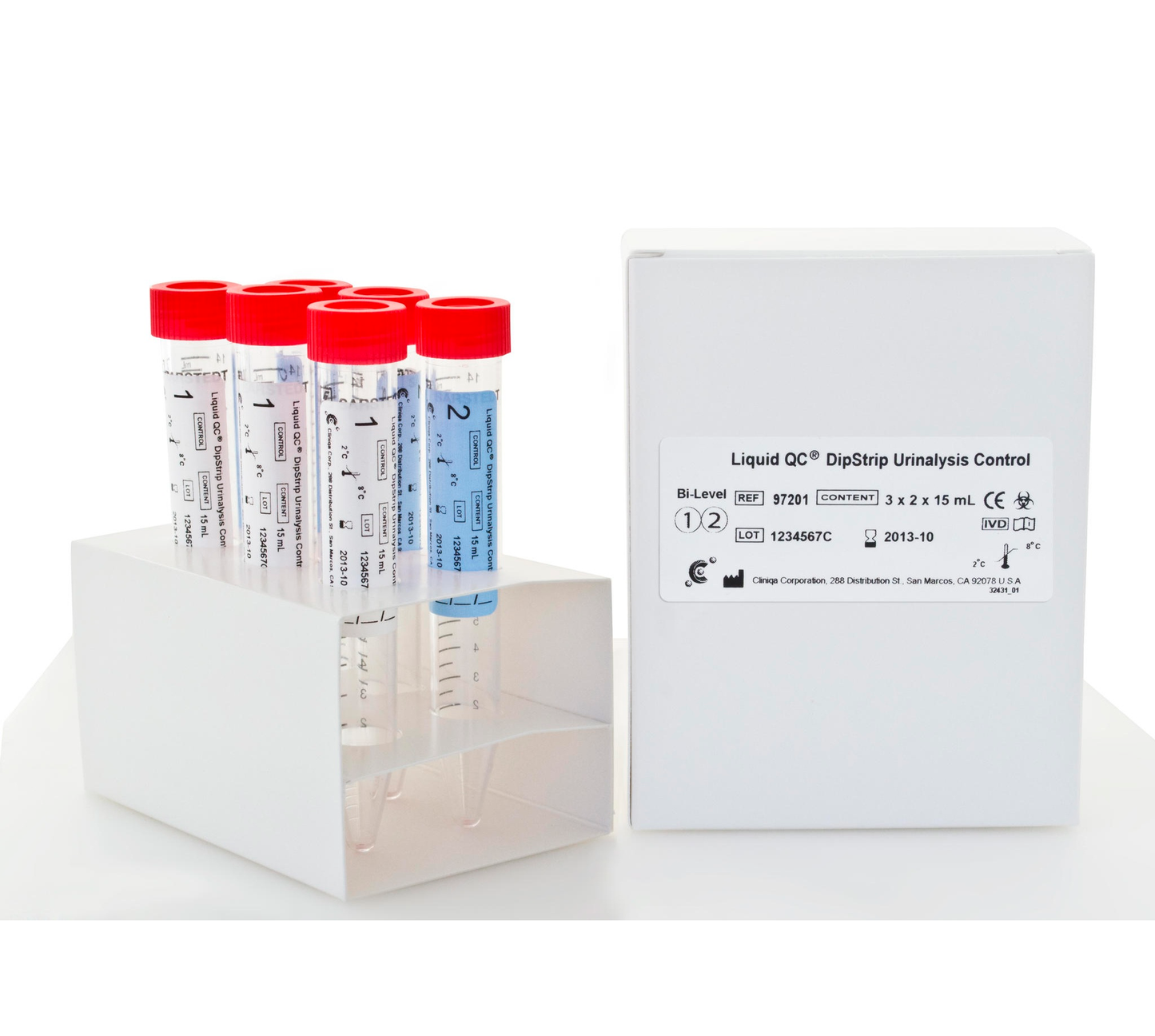 Urinkontroll Liquid QC Dipstrip Bi-Level 3 x 2 x 15ml / 6