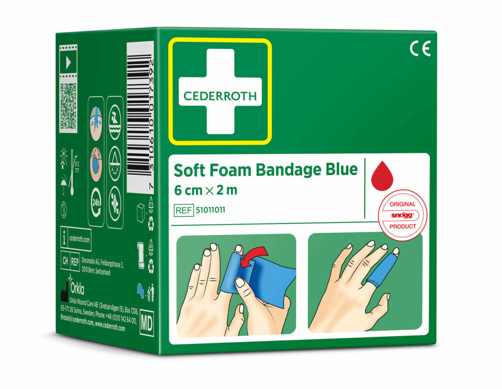 Soft Foam Bandage Blå 6cm x 2m