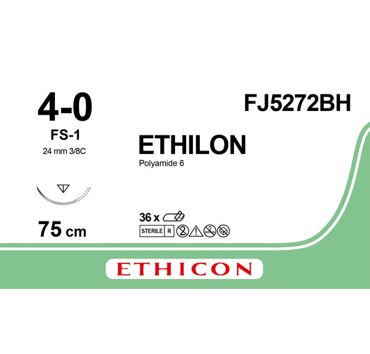 Ethilon Sutur 4-0 FS-1 75cm Svart / 36