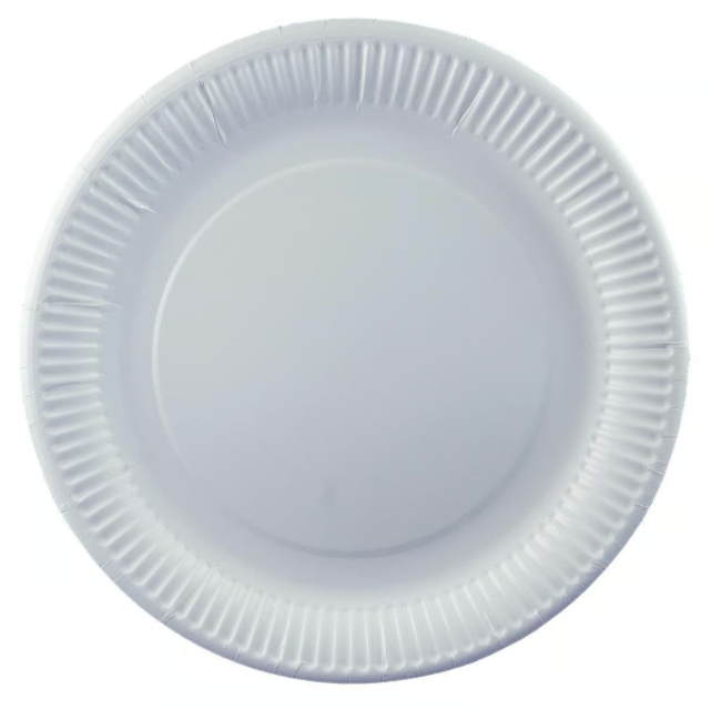 Papperstallrik Flat Vit 23cm / 50