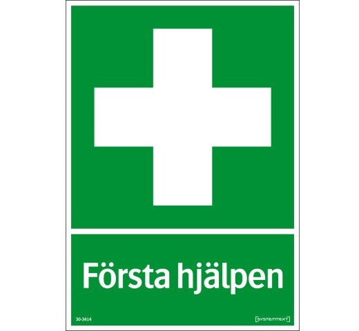 Första Hjälpen-skylt Kors 210 x 297mm